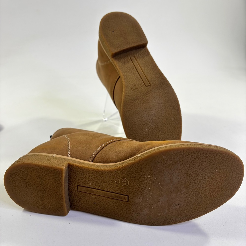 Tommy Hilfiger Mens Tan Faux Leather Chukka Desert Boots Size 6.5M Brown Ankle - Picture 5 of 8